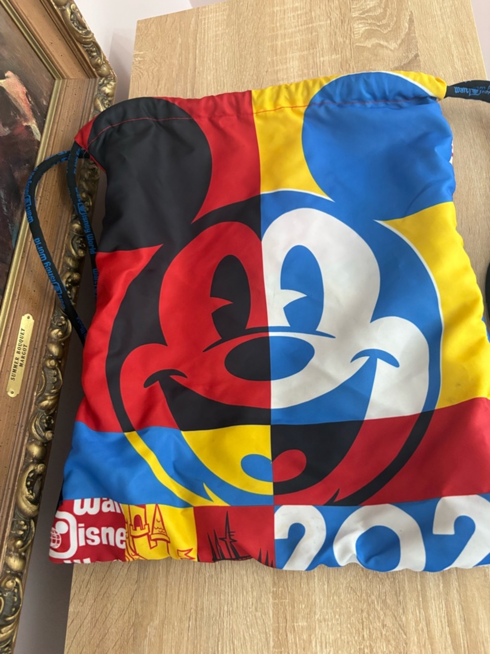 Disney Mickey Mouse Pop Art Drawstring Bag - Red, Blue, Yellow, Black, White